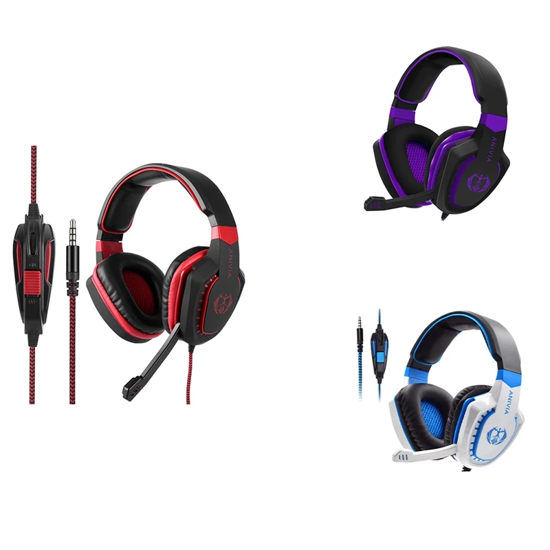 

HTHL-Anivia AH28 Gaming Headset Noise Reduction Over Ear Headphones With Mic, Game Headset For One PC Laptop Mac Phones