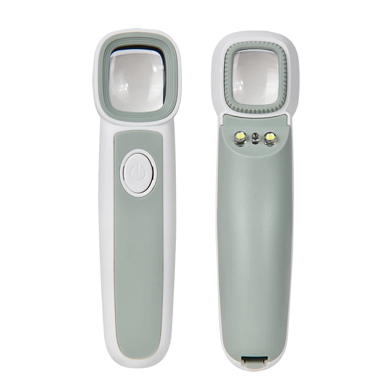 50x освещает лупа для чтения с 2 светодиодными лампами и фиолетовой лампой 1 УФ