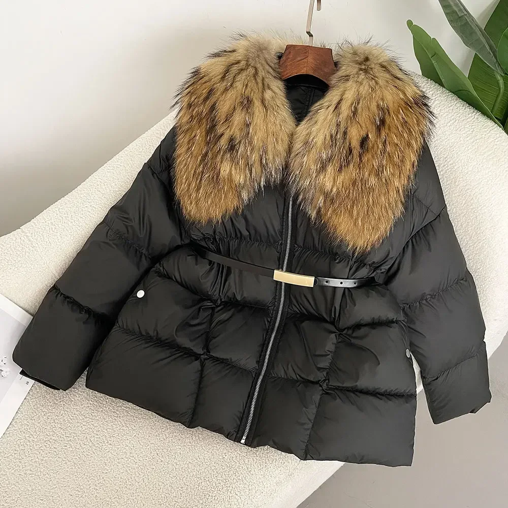 2024 зимняя утепленная свободная пуховая куртка в Корейском стиле женское меховое