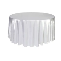 satin round tablecloth high density overlock buffet wedding birthday party decor table cover 108inch table cloth