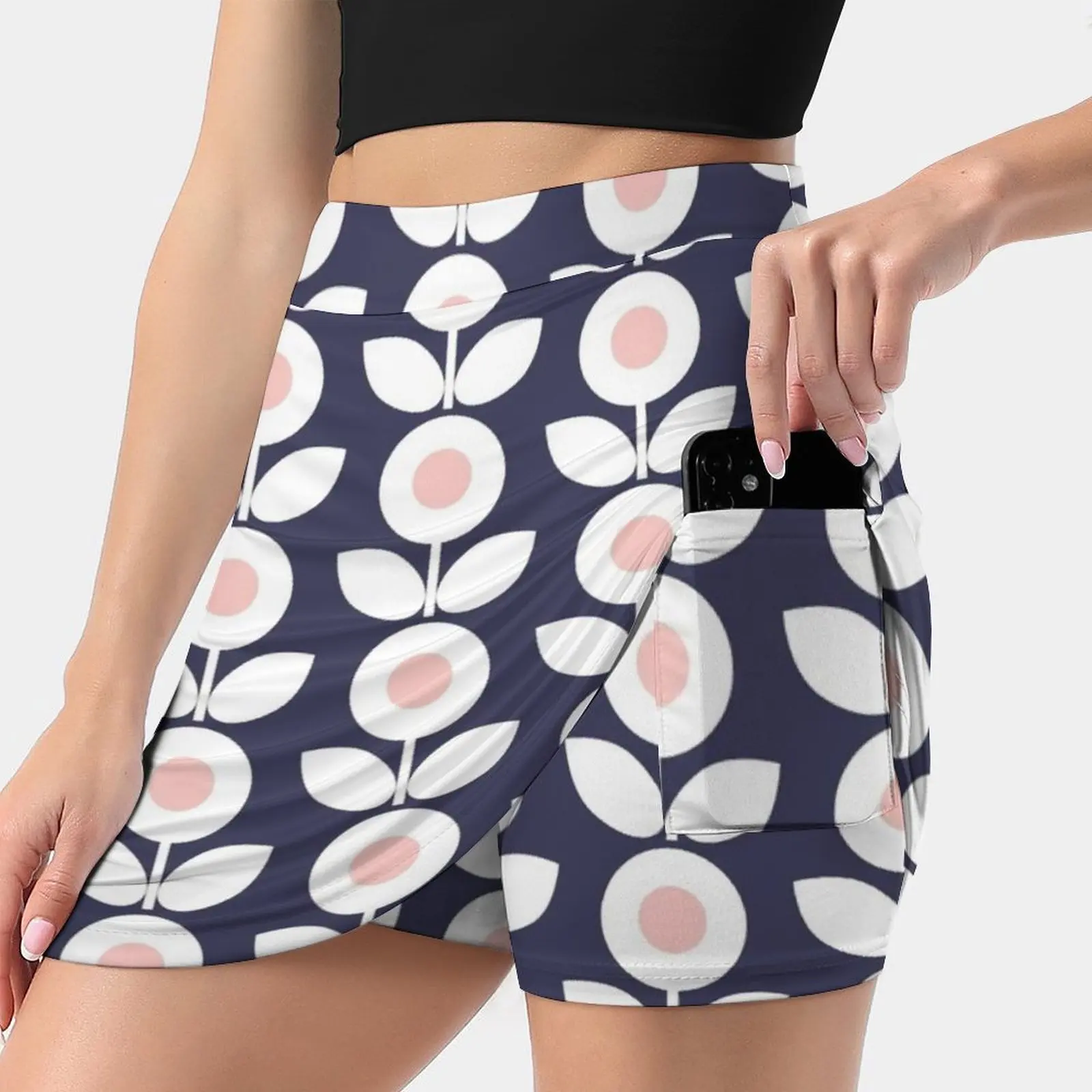 Женская юбка для игры в бадминтон с цветочным принтом