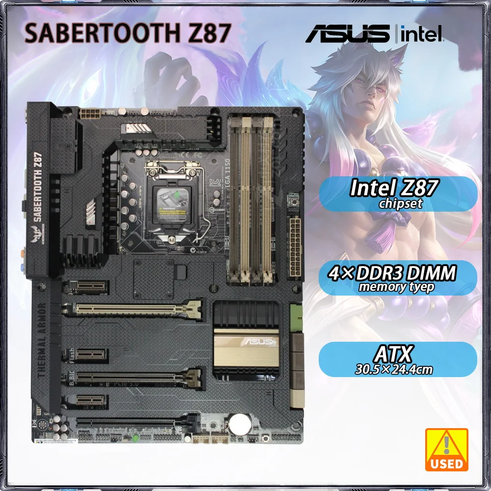 Материнская плата Asus SABERTOOTH Z87 LGA 1150 ATX LGA 1150 DDR3 Intel Z87 32 Гб USB3.0 PCI-E 3,0 SATA III