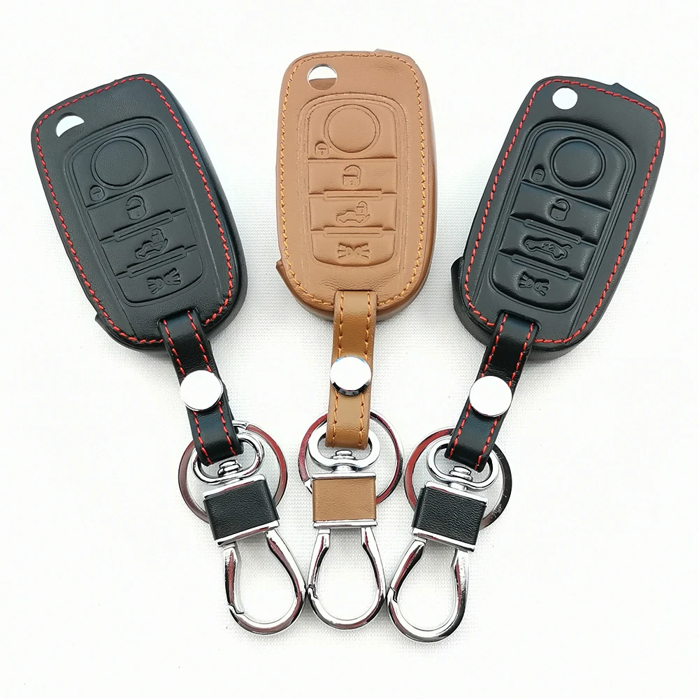 

Прочный чехол для автомобильного ключа из 100% кожи для FIAT 500 Panda Stilo Punto Doblo Grande Bravo 500 Ducato, микроавтобусы, автомобильные аксессуары