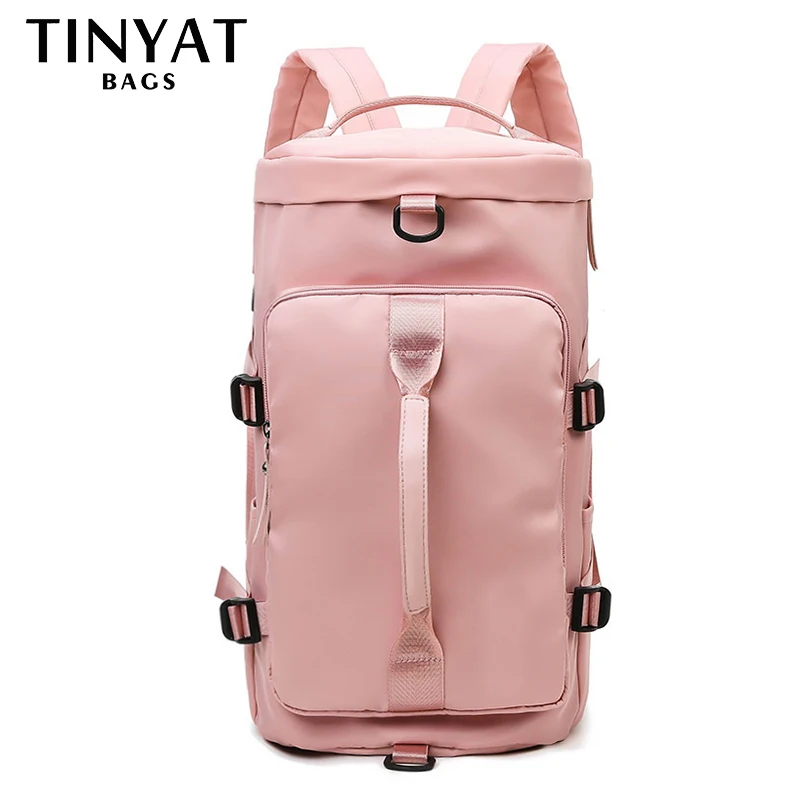 TINYAT Large Capacity Women's Travel Bag Casual Weekend Travel Backpack Ladies Sports Yoga Luggage Bags Multifunction Crossbody