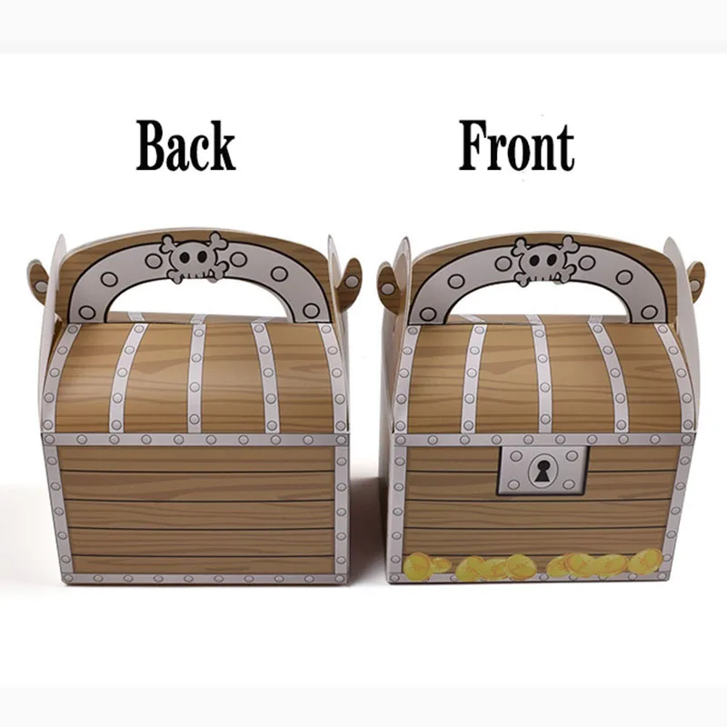 Paper Gift Boxes Packing Vintage Wooden Pattern Candy Storage Case For Party