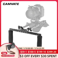 camvate universal sponge handle grips with cheese bar 15mm dual rod clamp adapter for dslr camera shoulder rig support system