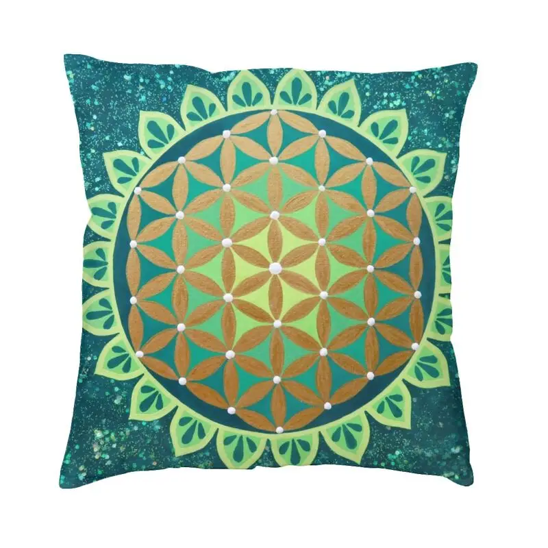 

Flower Of Life Mandala Pillow Covers Home Decoration Sacred Geometry Nordic Cushion Cover Velvet Pillowcase