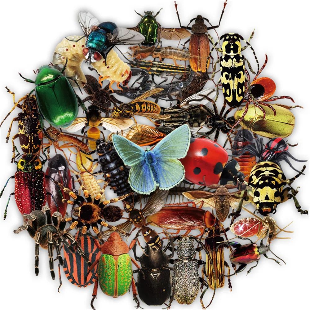

10/30/50PCS Insect Animal Stickers Prank Gift Graffiti Diary Luggage Laptop Refrigerator Skateboard PVC Stickers Wholesale