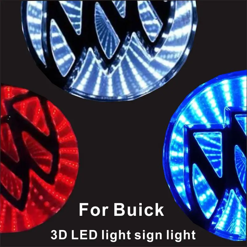

For Buick Excelle 93mm X 93mm 3D LED light badge front and rear car logo light change decorative light auto parts white red blue