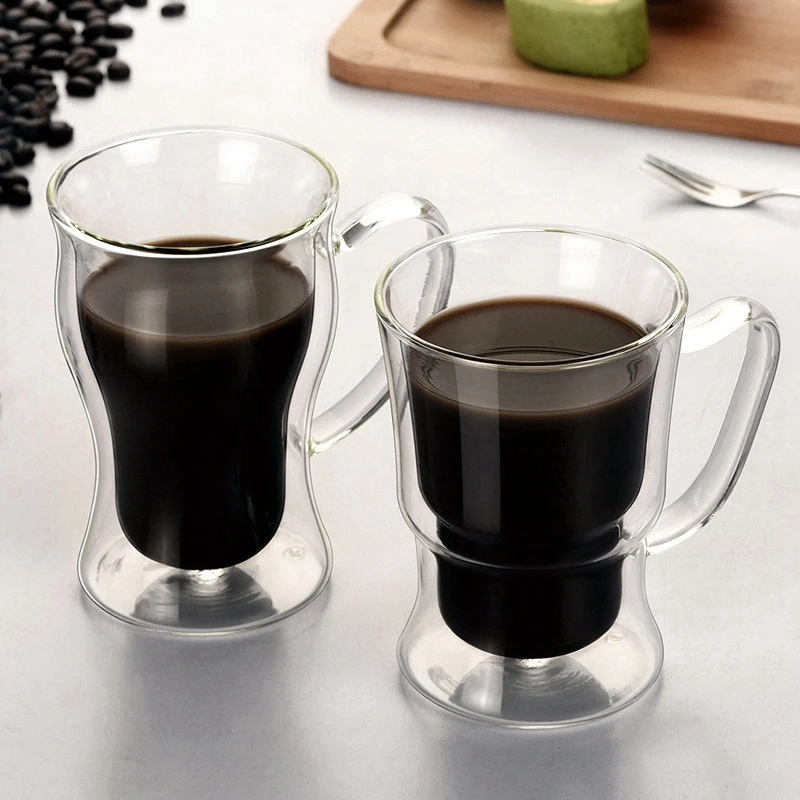 

Creative Coffee Latte Mocha Tea Cup Drinking Holder Mug Double Wall Mugs Beer Wine Glasses Whiskey Champagne Glass Vodka Cups