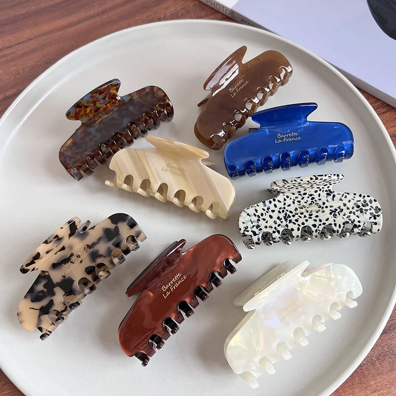 

Fashion Acetate Leopard Print Hair Claws Geometric Crab Shape Clamp Styling Hair Clips for Women Girls Hairpin Hair Accessories