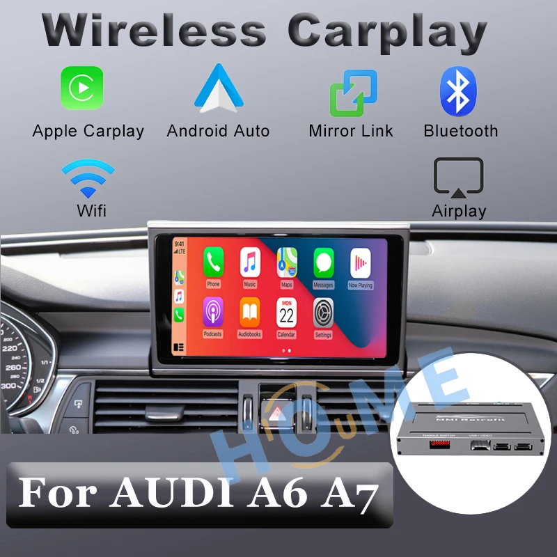 

Wireless Carplay MMI Android auto Interface box For AUDI A6 A7 Original Screen Support Camera