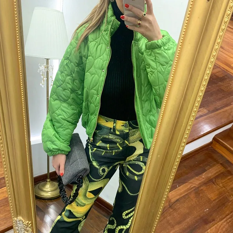 Winter Bubble Turtleneck Loose Jacket for Women 2022 Streetwear Fashion Long Sleeve Warm Cotton Tops Zipper Puffer Coats Female
