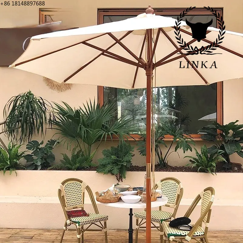 

Зонт для улицы, двора, балкона, колонна из массива дерева, зонт для виллы, балкона, фотозонт от солнца для бассейна