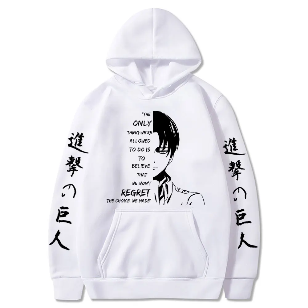 

Anime Attack on Titan Hoodie Levi Ackerman Men/Women Casual Loose Pullovers Harajuku Hooded Swearshirts Unisex Hip Hop Hoody Top