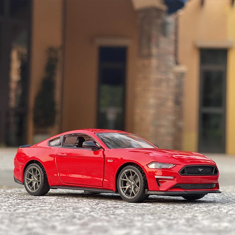 

Модель автомобиля Ford Mustang GT 2018 из металлического сплава в масштабе 1:34, Игрушечная модель автомобиля, детская игрушка со звуком и светом, коллекционные предметы, подарок на день рождения