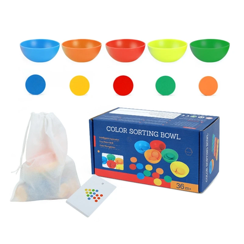 

Sensory Sorting Bowl Color Recognition Puzzle Children Fine Motor Skill Teaching Toy Montessori Parent-Child Activities
