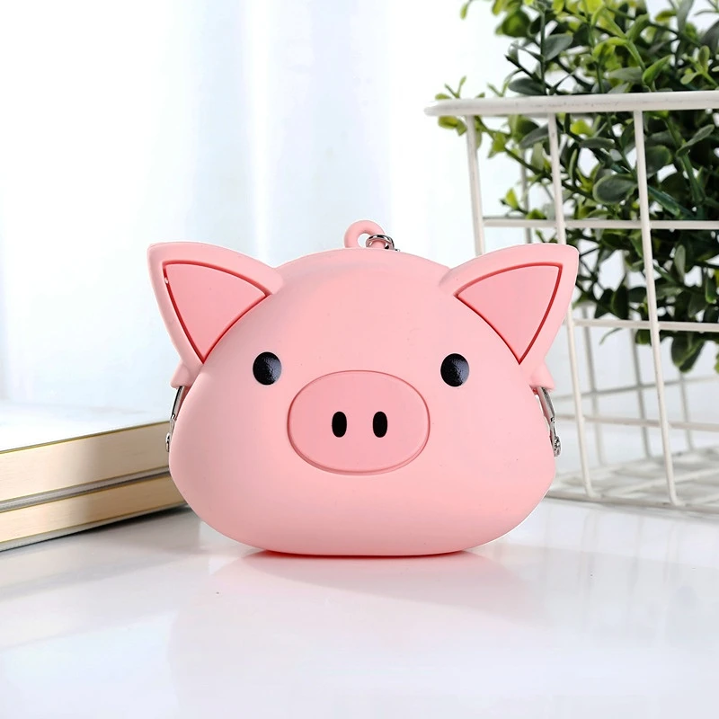 

Mini Coin Purses for Women Kawaii Pink Pig Silicone Coin Purse Key Bags Purse Children Package Earphone Bag Carteras Monedero