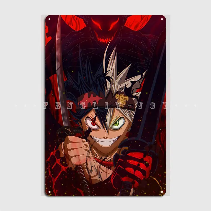 

Asta Black Clover Metal Sign Cinema Garage Create Plaques Garage Club Tin Sign Poster