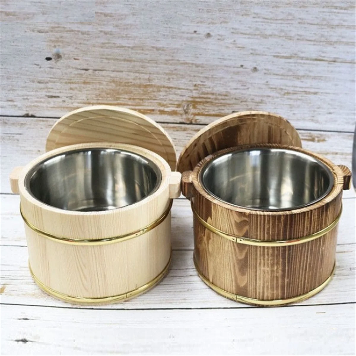 Деревянные бочки с крышкой миска для риса пивной бар реквизит фотосъемки