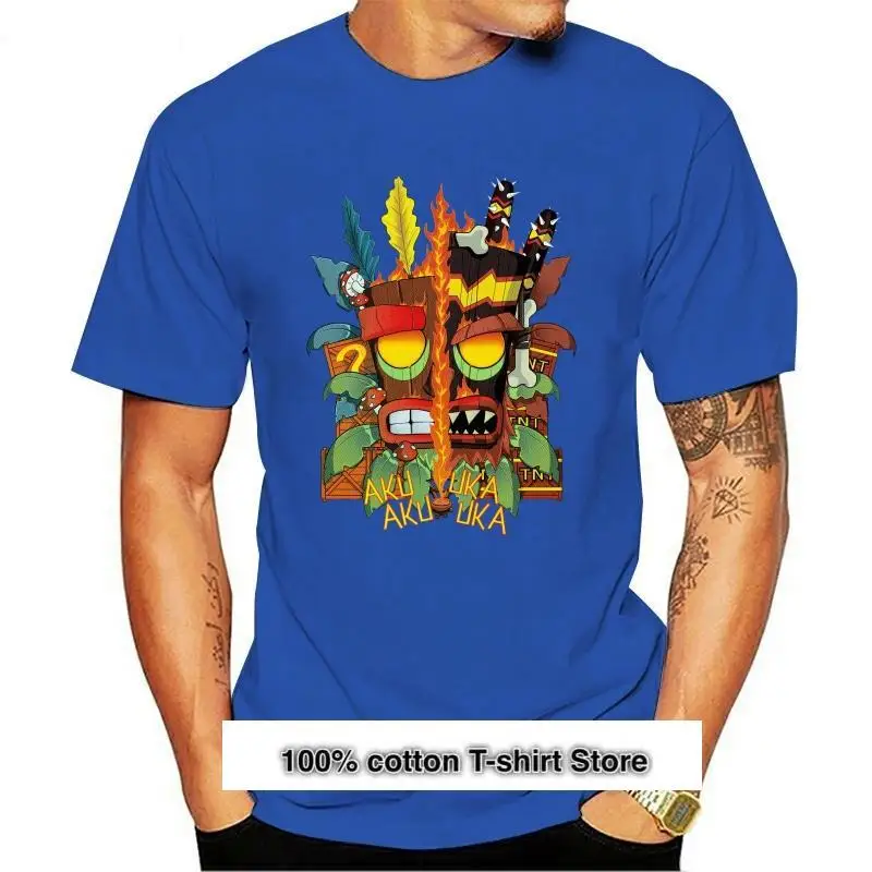 

Camiseta Shock Bandicoot Aku Uka для мужчин, camisa de манга хлопковая, talla grande, индивидуализированная