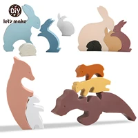 lets make 3d blocks for kids 1set food grade silicone cartoon animal puzzle toys montessori early education toys family games