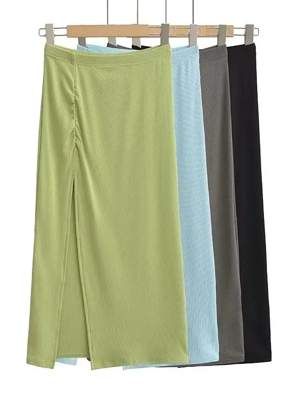 Новый летний висячий женский однотонный тонкий топ на шнуровке + длинная юбка