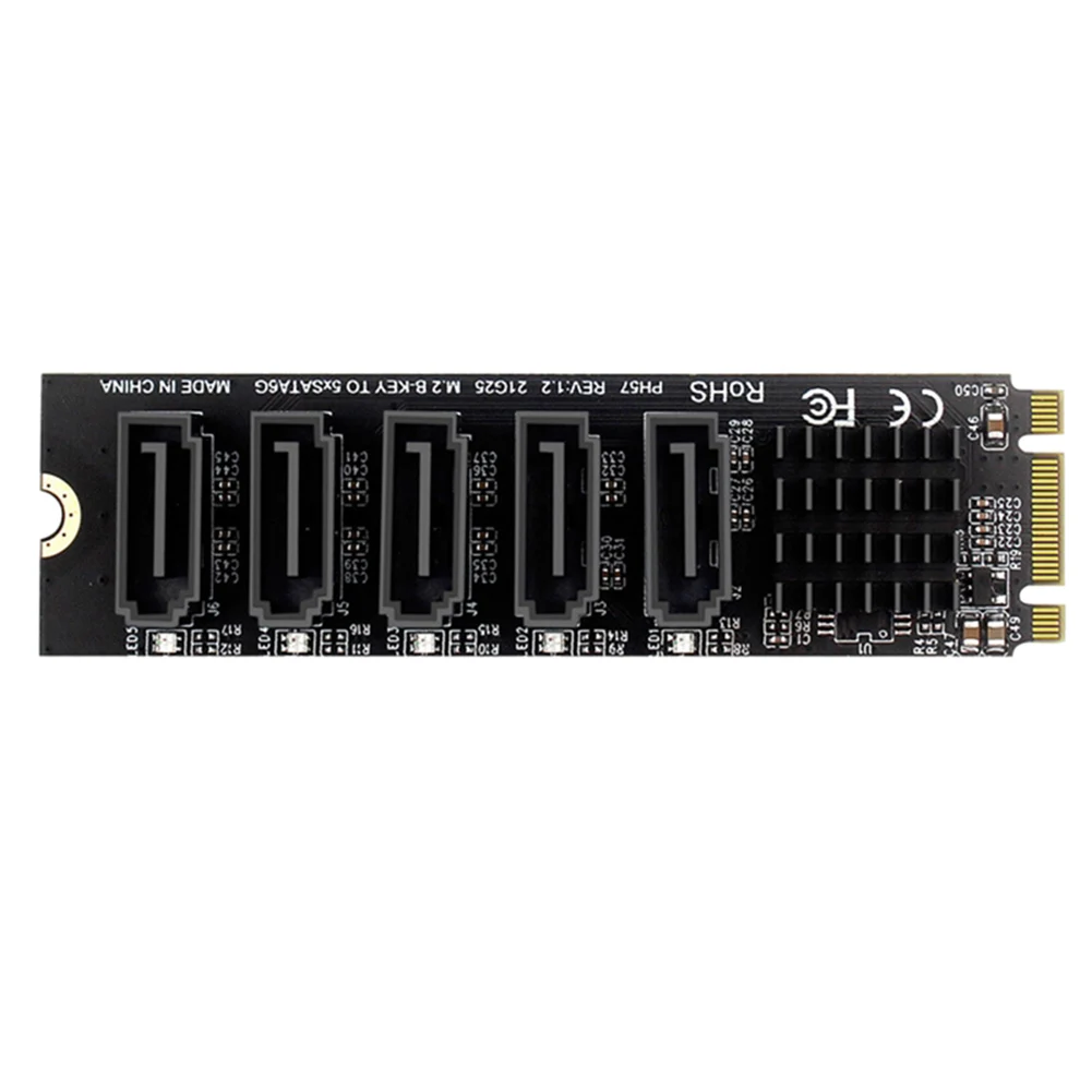 M.2 NGFF B-Key Sata to SATA 5-портовая карта расширения Карта 6 Гбит/с JMB585 Чипсет Поддержка SSD и