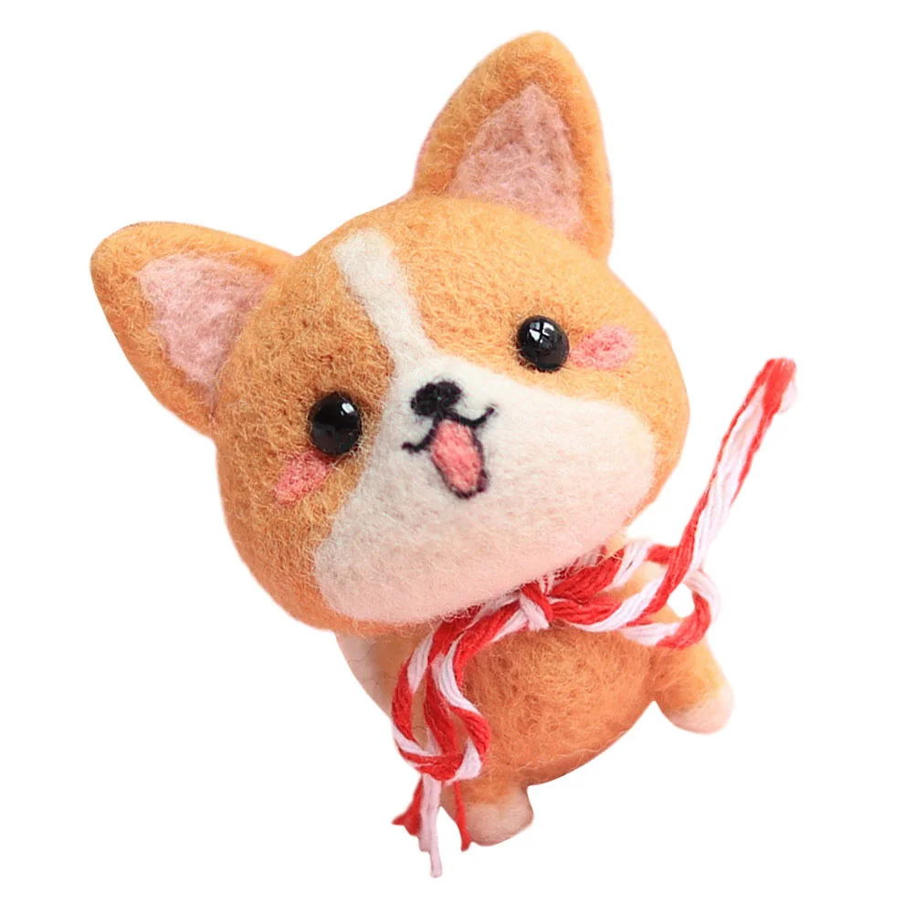 

Dog Felting Wool Felt Needle Supplies Crafts Fiber Needles Handle Yarn Animal Plush Diy Kit Corgi