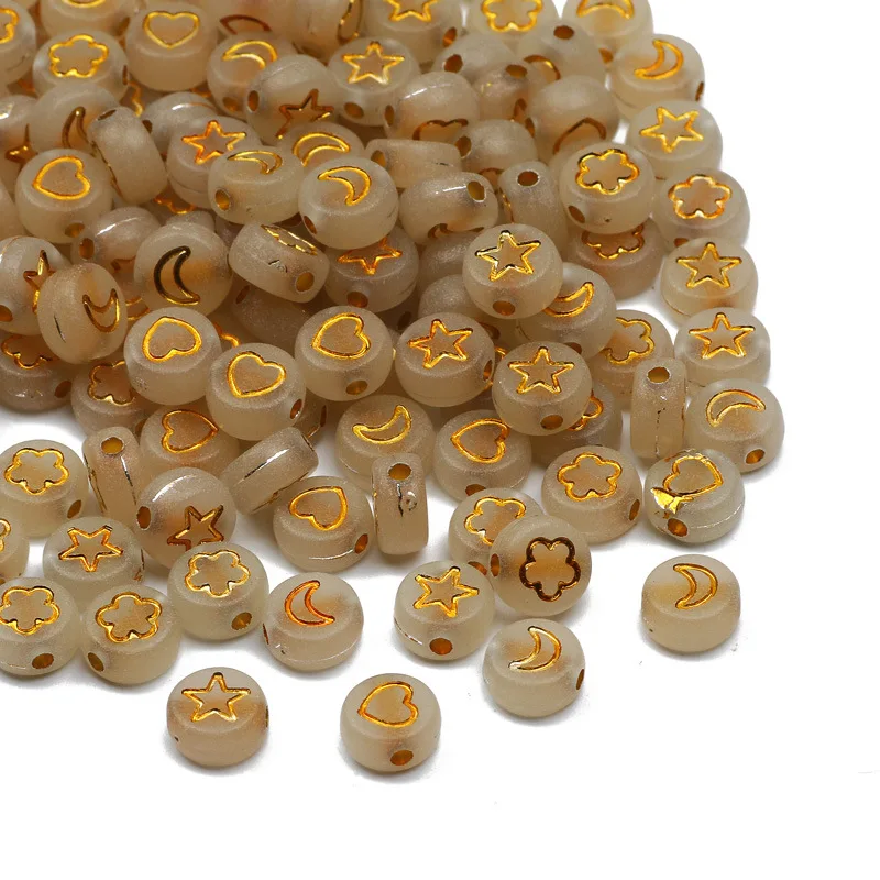 

4X7mm Flat Round Number Bead Letter Acrylic Bead Luminous Bead Is Used To Make Bracelet Manual DIY Accessories