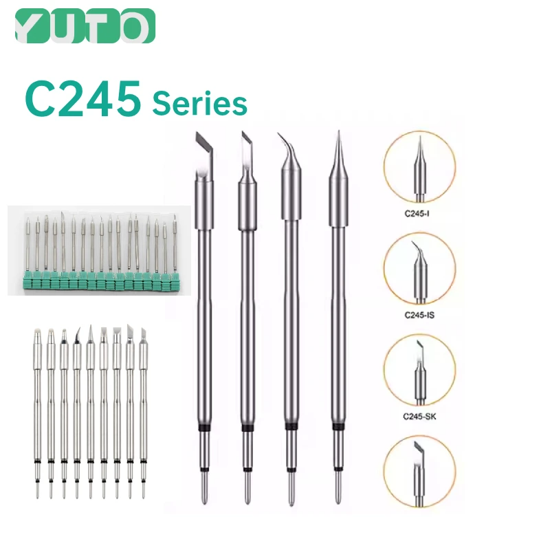 Фото YUTO OEM C245 паяльные жала, электрическая универсальная головка для оригинальной паяльной станции JBC T245-A, инструмент №1