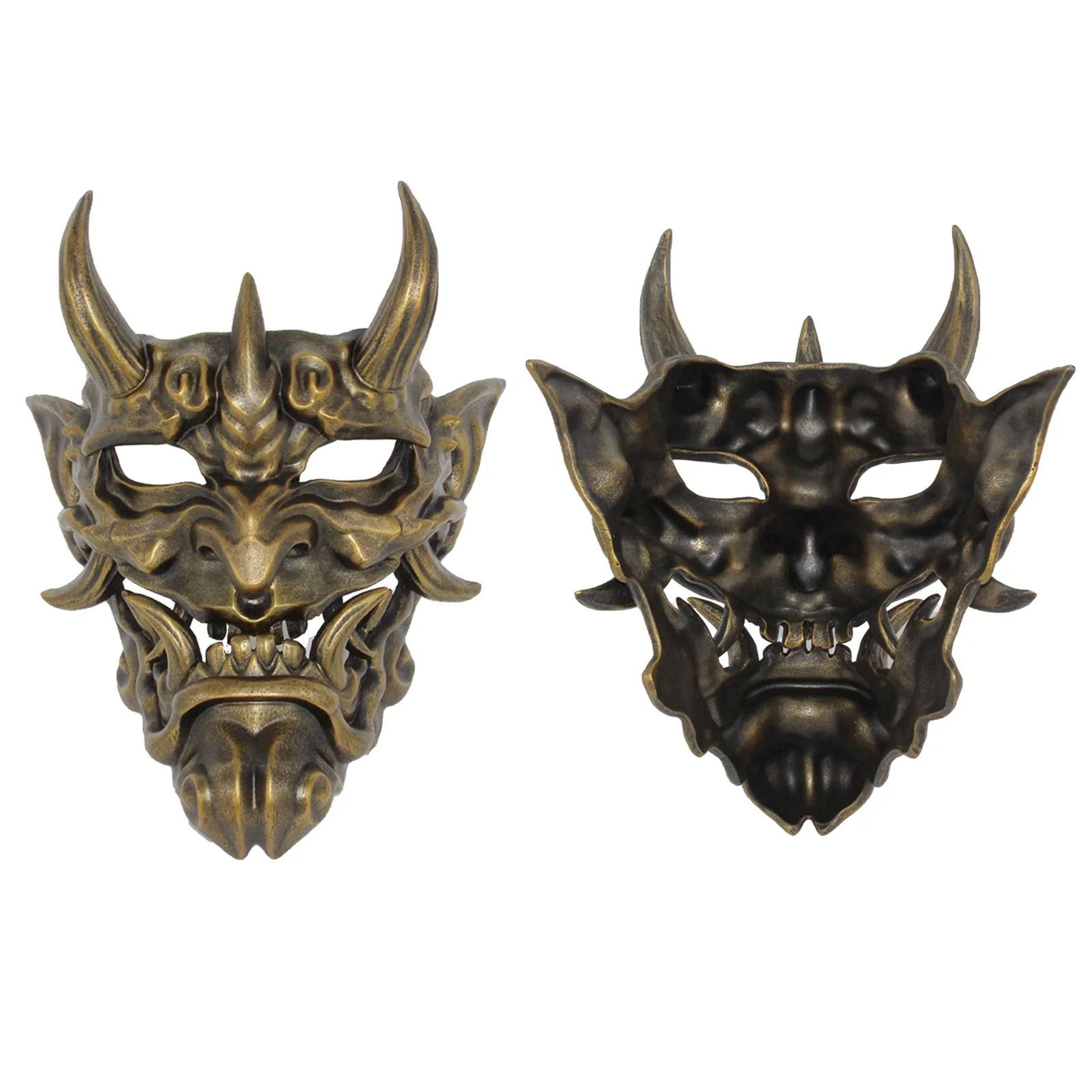 

New Japanese Monster Devil Hannya Mask Noh Demon Oni Samurai PVC Half Face Sheild Halloween gifts