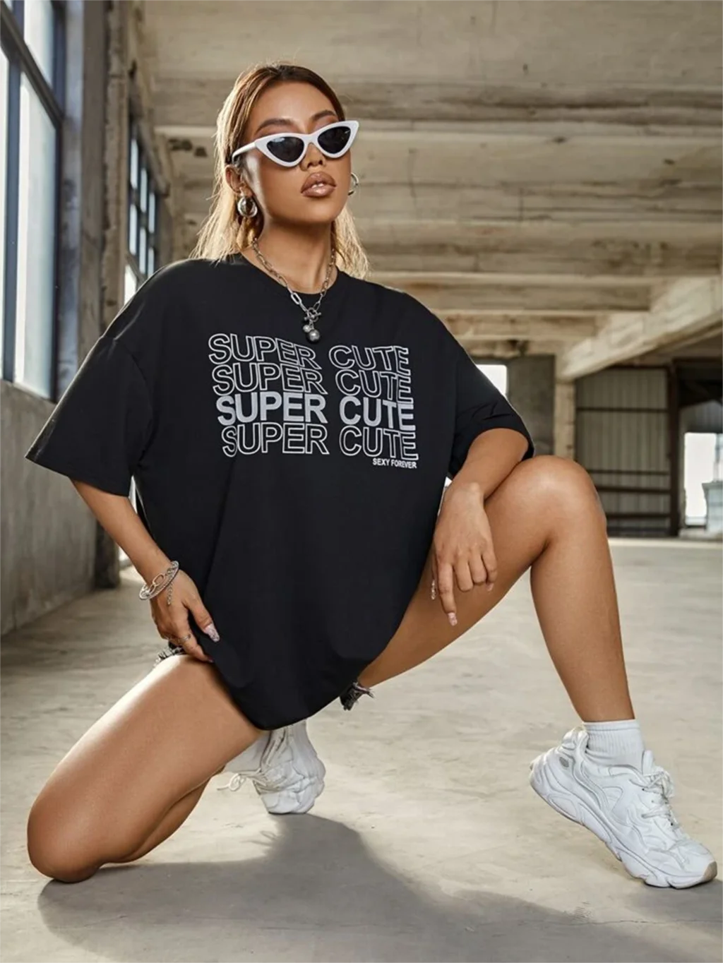 

Cute Sexy Forever Printing Womans Cotton Tee Tops Vintage Personality Short Sleeve Casual Hip Hop O-Neck Clothing Female T-Shirt