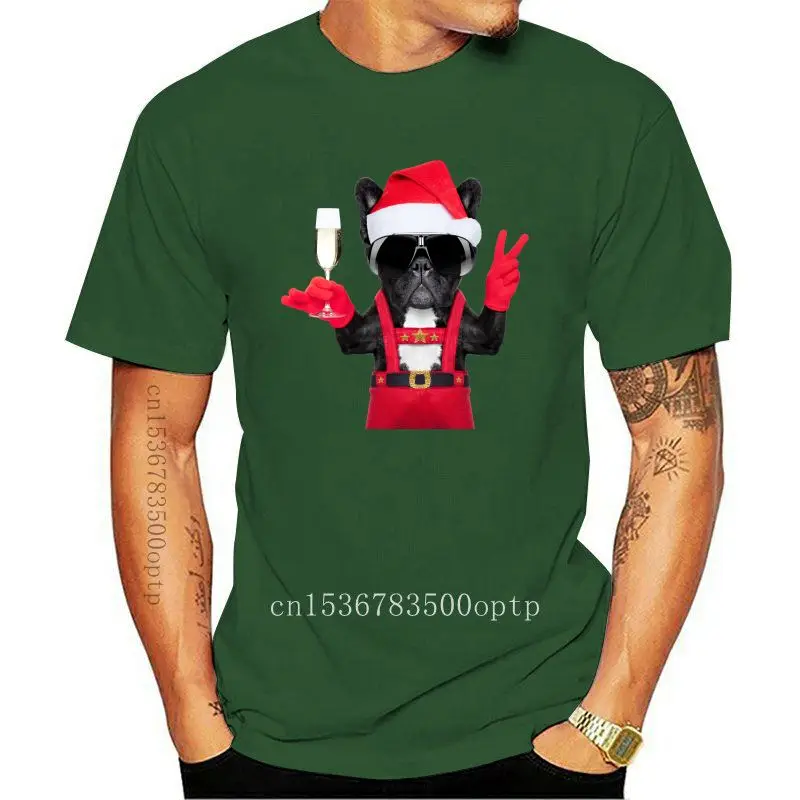 

Camiseta унисекс с изображением героев мультфильмов для мужчин, модная рубашка с изображением бульдога, Санта, отец, Рождество, 2021, благодарно