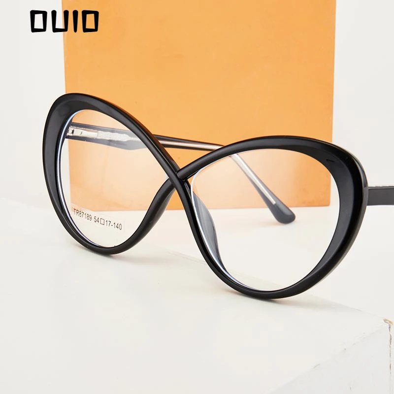 

Fashion TR90 Anti Blue Light Blocking Cat Eye Glasses Frame Women Luxury Designer Retro Eyeglasses for Ladies Optical FramePlain