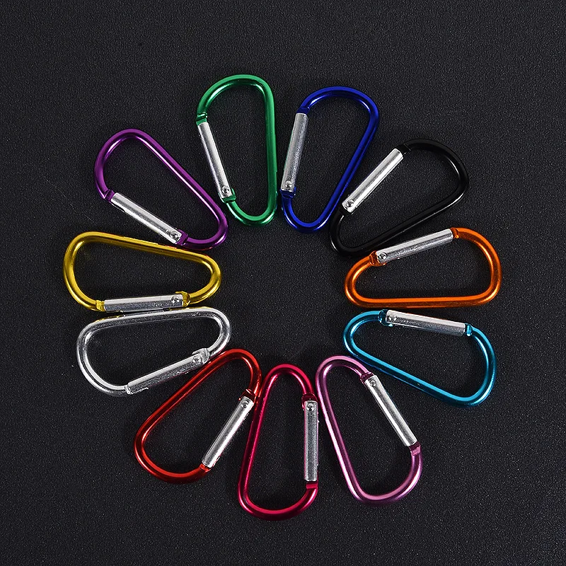 

10pcs Mini Carabiner Keychain Alluminum Alloy D-ring Buckle Spring Carabiner Snap Hook Clip Keychains Outdoor Camping Daily Use