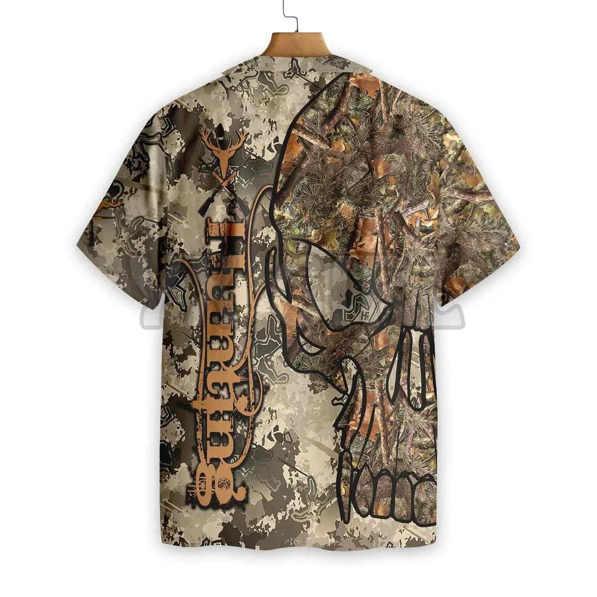 Hunting Camo And Skull 3D All Over Printed Hawaiian Shirt Men's For Women's Harajuku Casual Shirt Unisex