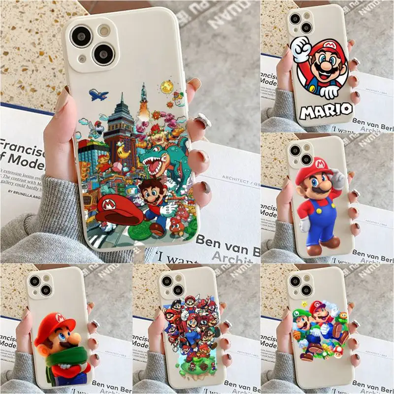 

M-Mario Phone Case For Iphone 7 8 Plus X Xr Xs 11 12 13 Se2020 Mini Mobile Iphones 14 Pro Max Case