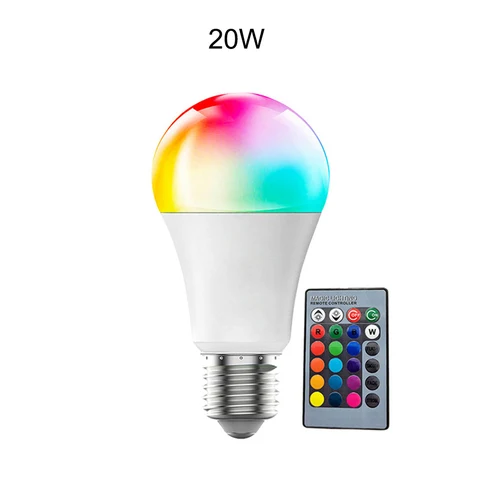 Светодиодная RGB-лампа E27, 220 В, 10 Вт, 15 Вт, 20 Вт