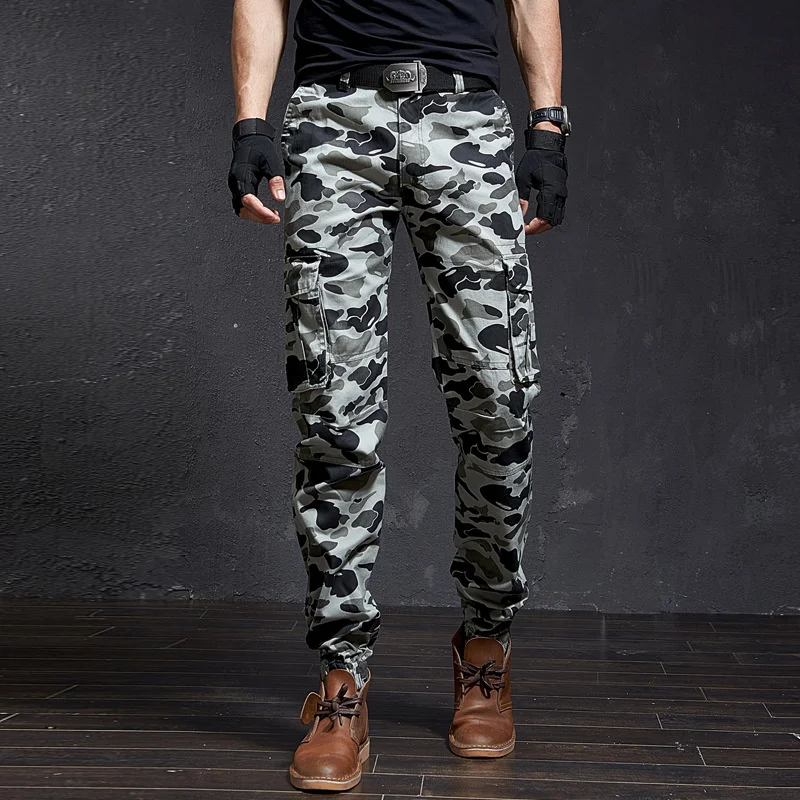 

Camouflage Cargo Pants Men Regular Fit Denim Pant Work Overalls Multi-pocket Tactical Trousers For Men Autum Winter Pants Male