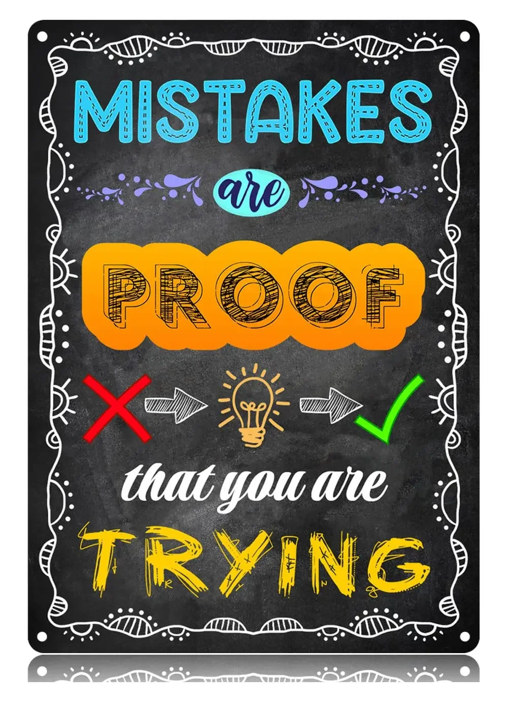 XBGJMY Вдохновляющие металлические жестяные вывески с ошибками которые вы пытаются