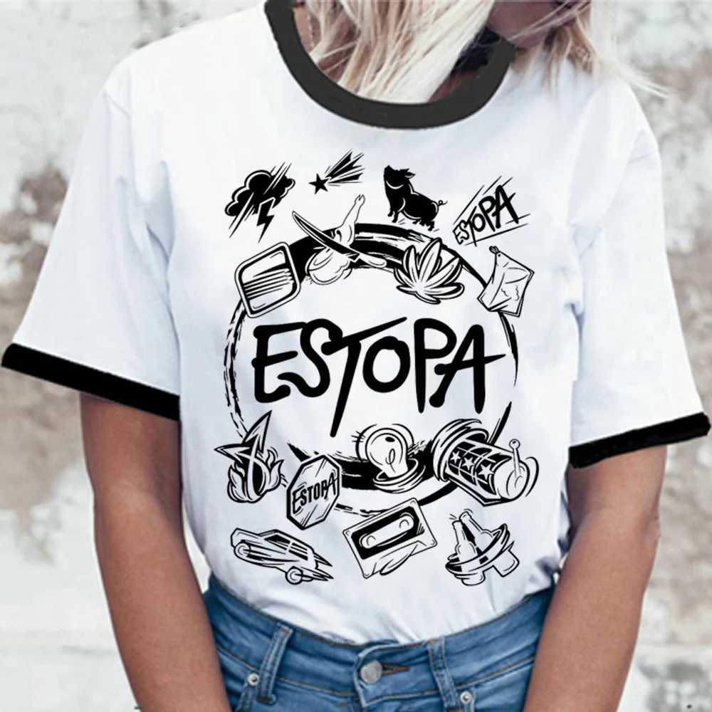 Футболки Estopa женская дизайнерская забавная футболка одежда японской манги
