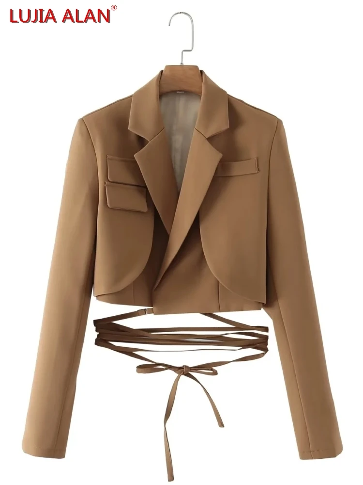 

5 цвет новый женский заказной воротник с паром открытый костюм осенний длинный рукав короткий куртка lujIA ALAN C1710