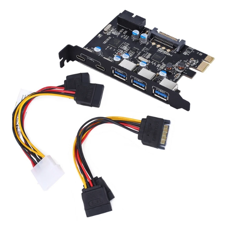 

1 Set PCIE To 5 Ports USB3.0 Converter USB3.0 PCI-E Expansion Card CD Driver Internal USB 3.0