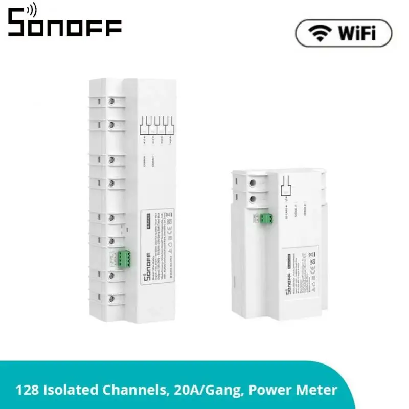 

SONOFF SPM Smart Stackable Power Meter 20A 4-Gang Overload Protection Energy Consumption Monitoring Support SD Card Data Storage