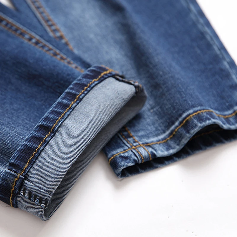 2023 New Men's Stretch Jeans Blue Skinny Denim Pants Casual European American Cotton Straight Street Brand Large Size 28-42