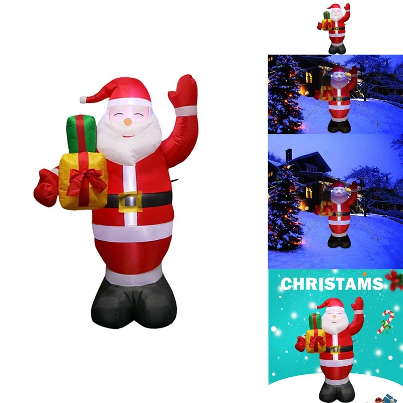 

1.5M Christmas Inflatable Doll LED Light Xmas Toy New Year Household Parties Ornament Outdoor Decorations