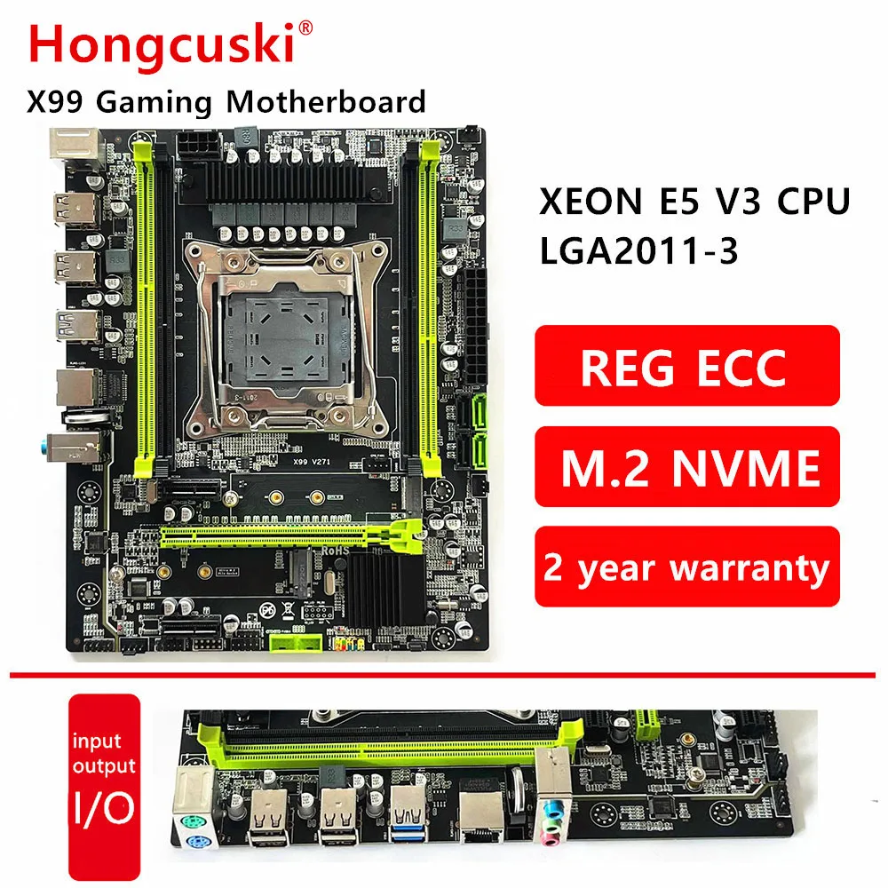

X99 D4 D3 Motherboard NVME M.2 SSD LGA 2011-3 32G ECC REG NON-ECC Memory Support Intel Xeon E5 2680 2670 V3 V4 PCI-E3.0 SATA3