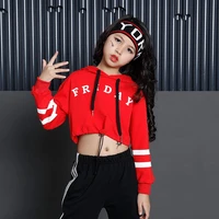 girls hip hop hoodies kids sweatshirt street dance long sleeve tops teenage crop streetwear costumes clothes 4 6 8 10 12 14 16 y