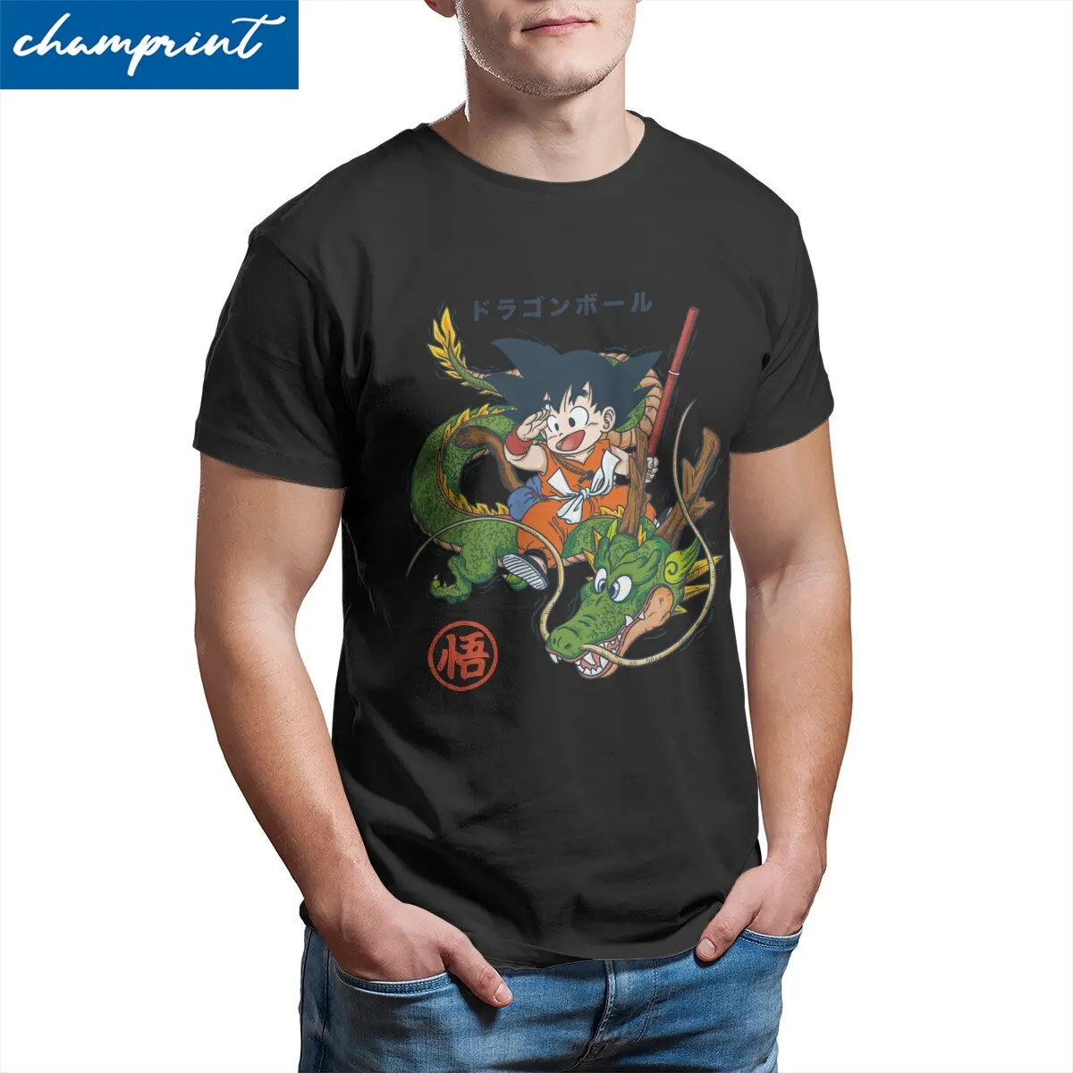 Dragon-Ball Goku  Men's T Shirts Japanese Anime Novelty Tee Shirt Short Sleeve Crew Neck T-Shirt 100% Cotton Printed Clothing